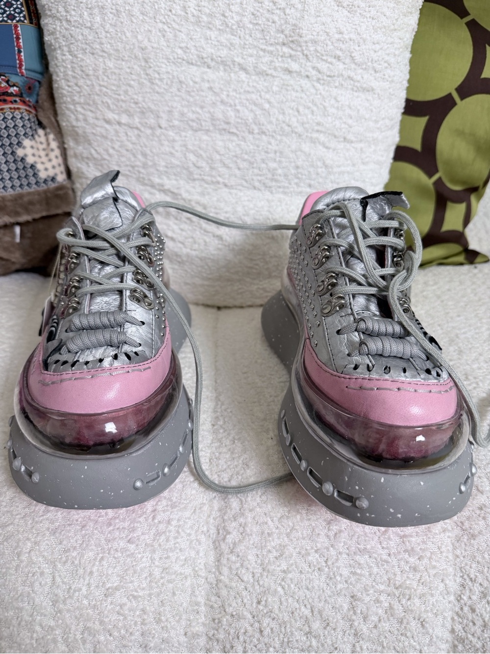 & Other Stories Silver and Pink Chunky Platform Sneakers